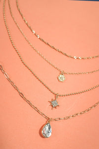 Teardrop Starburst Layered Necklace