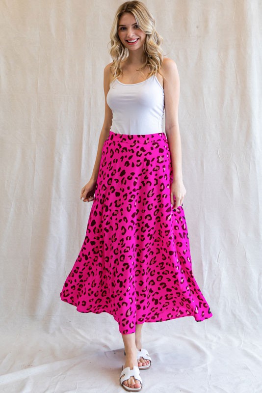Hot Pink Leopard Circle Skirt