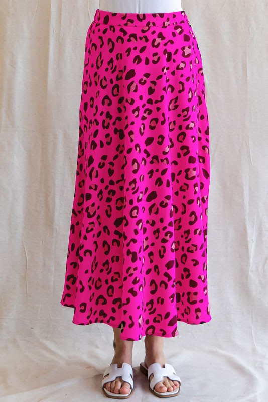 Hot Pink Leopard Circle Skirt