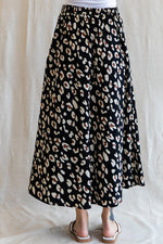Black Leopard Circle Skirt