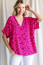 Hot Pink Leopard Boxy Top