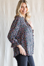 Frilly Colorful Leopard Top