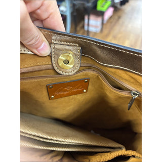 Patricia Nash Brown Floral Leather Shoulder Bag
