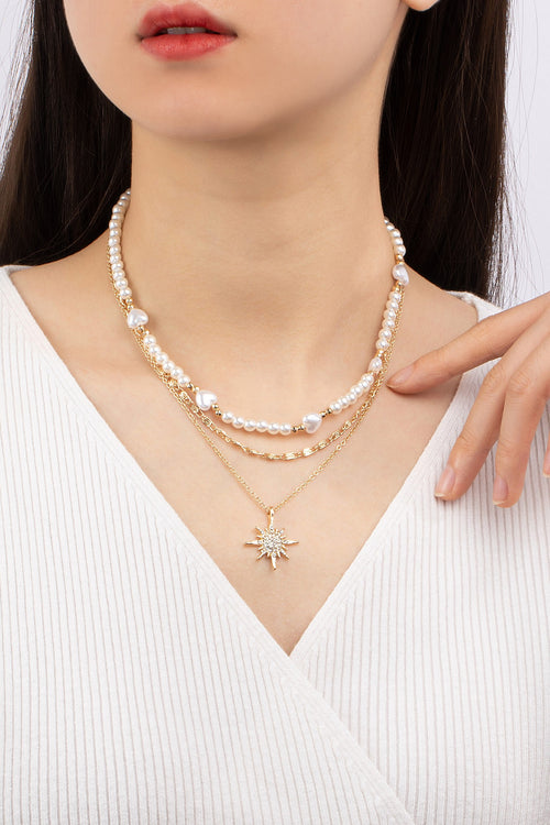 Pearl & Star Gold Layer Necklace