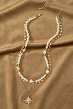 Pearl & Star Gold Layer Necklace