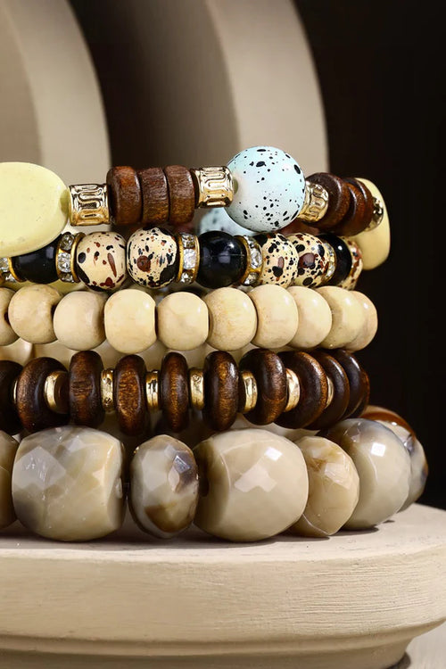 Natural Stone & Bead Bracelet Set