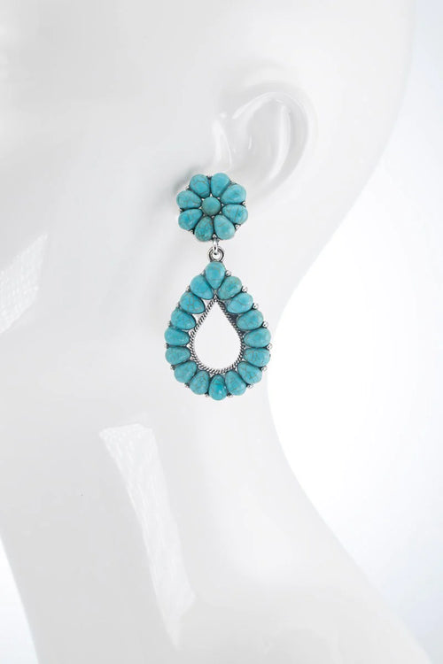 Turquoise Stone Dangle Earrings