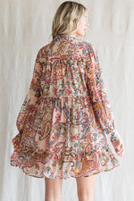Paisley Chiffon Tiered Dress