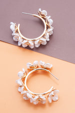 Pearl Flower Hoop Earrings