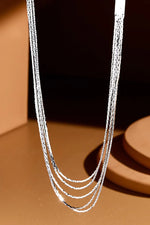 Thin Silver Multi-Strand Necklace