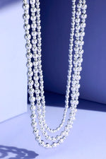 Layered Silver Bead Necklace