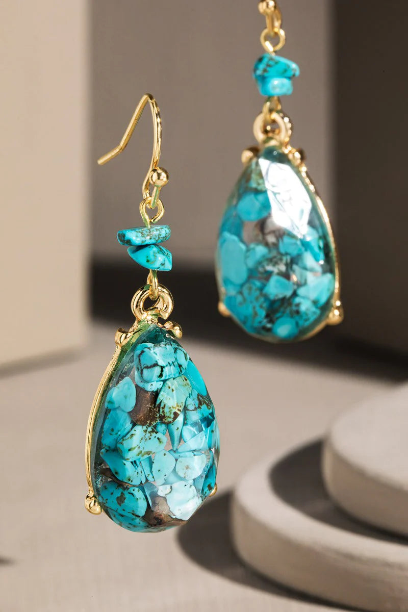 Stone Teardrop Earrings