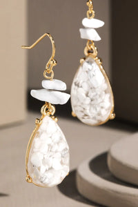 Stone Teardrop Earrings