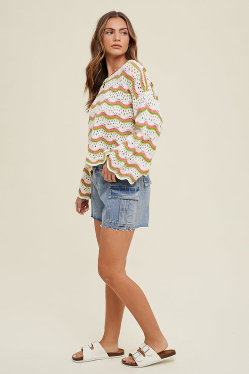 Wavy Crochet Sweater