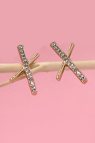 Rhinestone X Earrings