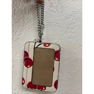 Coach Cherry Print Card Holder with zipper top