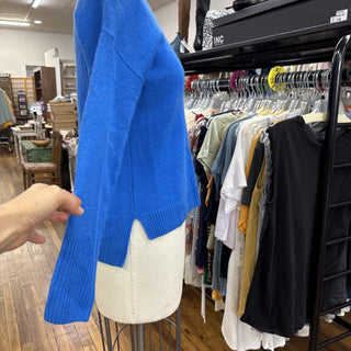 Aqua Cashmere Sweater Blue Crew Neck Pullover