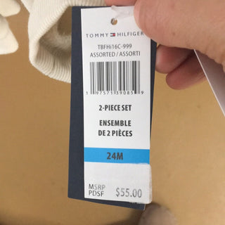 Tommy Hilfiger Cream Hoodie and Maroon Pants Set new