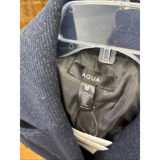 Aqua Wool-Blend Double-Breasted Navy Peacoat