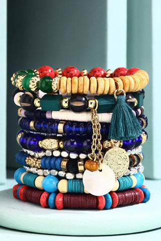 Bohemian Multi-Bead Stretch Bracelet Set