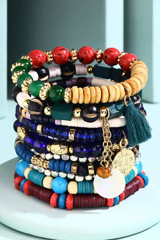 Bohemian Multi-Bead Stretch Bracelet Set