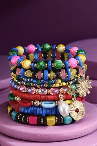 Stackable Stretch Bracelet Set with Charms