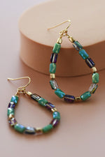 Turquoise Glass Bead Earrings