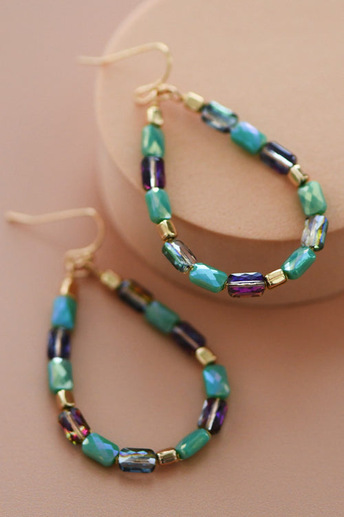 Turquoise Glass Bead Earrings
