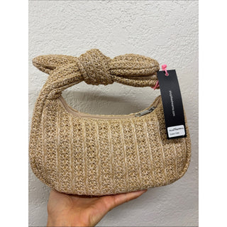 Like dream Aimee small tan straw bag