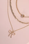 Pearl Bow Charm Necklace