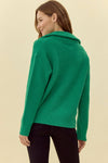 Green Ribbed 2-Way Zip Cardigan