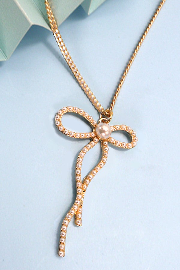 Pearl Bow Necklace