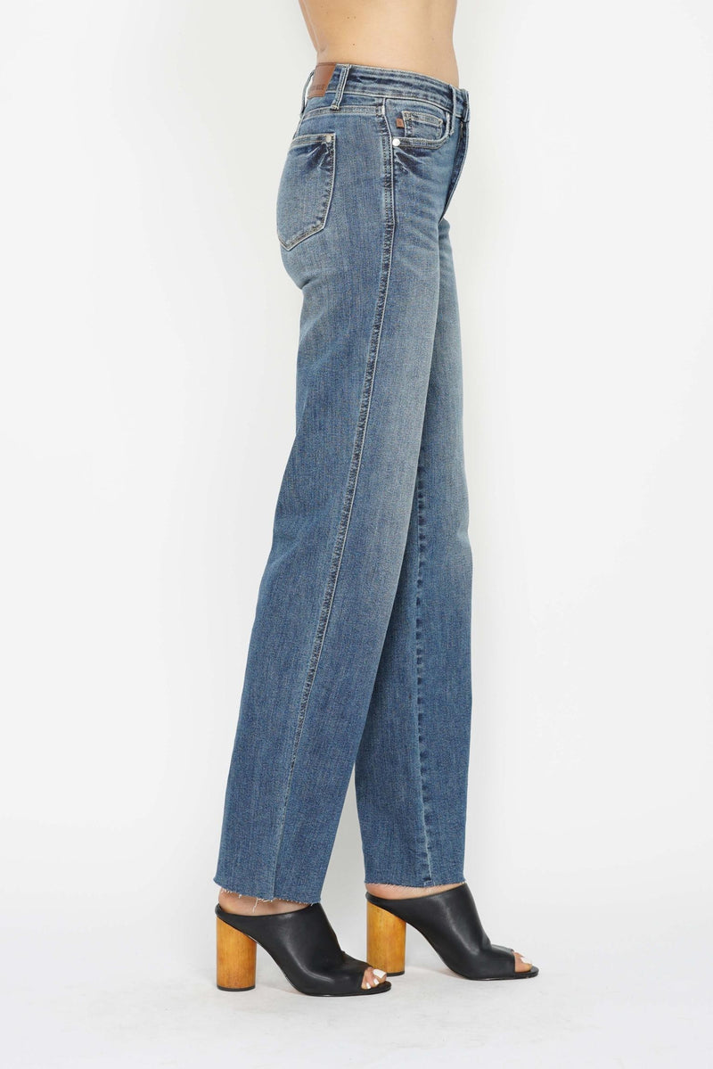 Judy Blue Tummy Control Mid-Rise Straight Jeans