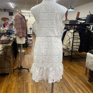 Aqua White Lace Mini Dress Size XL