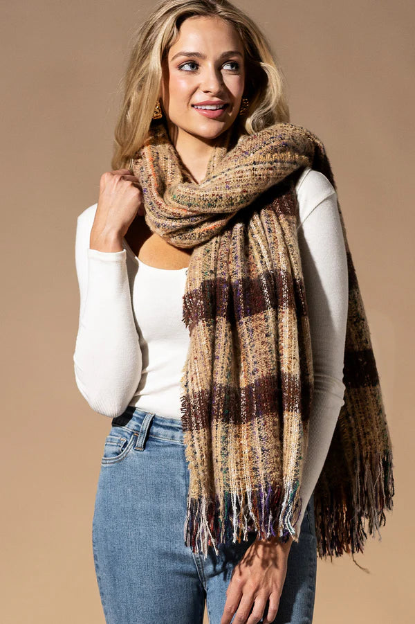 Plaid Oblong Scarf