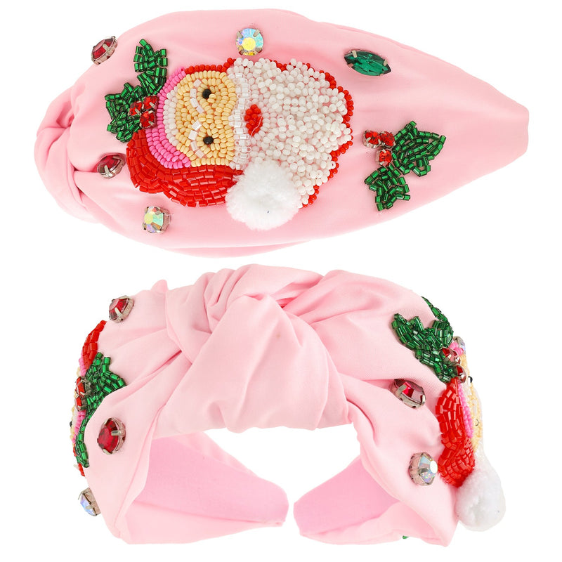 Santa Beaded Top Knot Headband