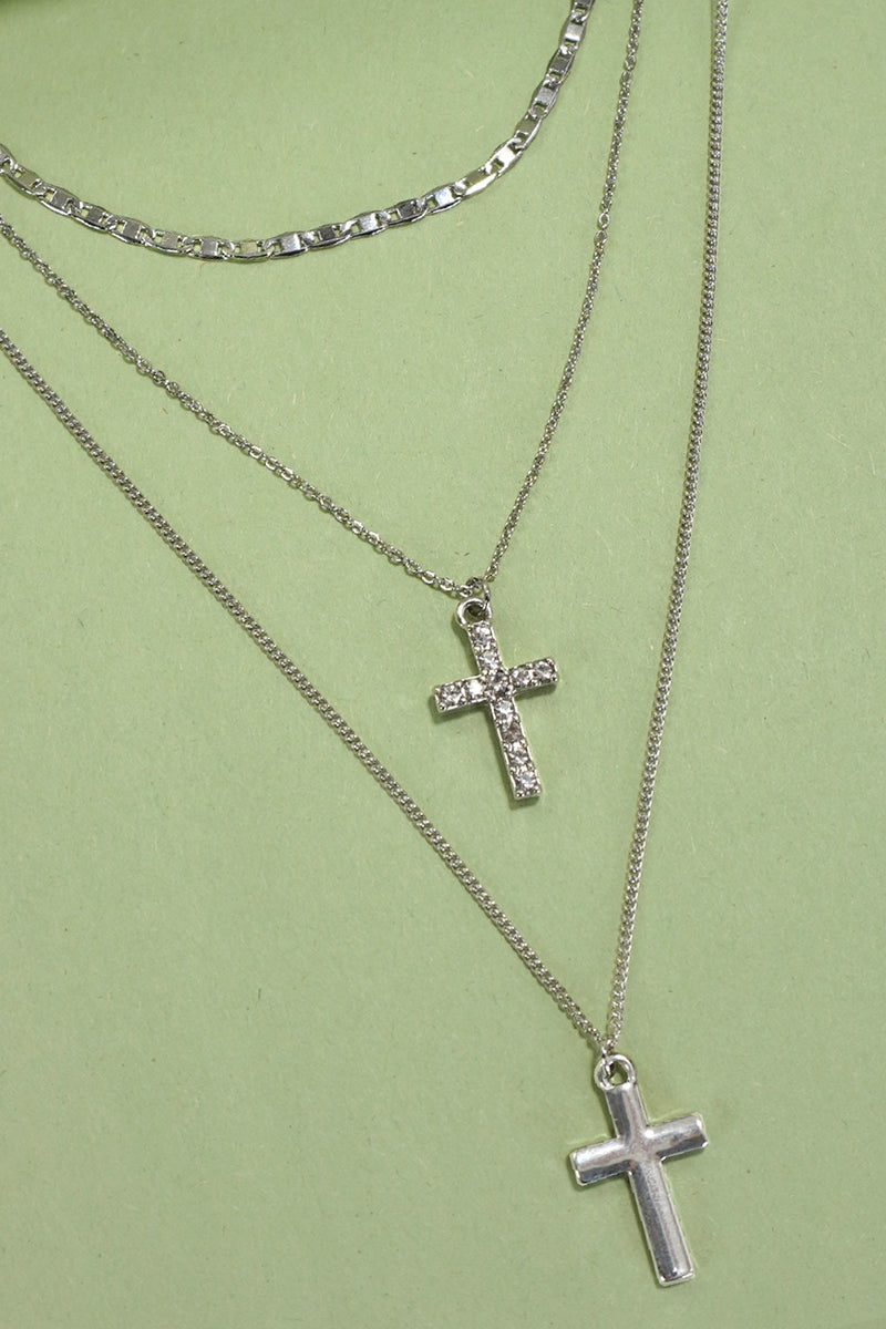 Layered Cross Necklace