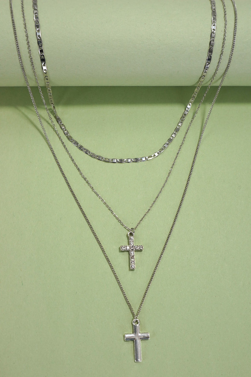 Layered Cross Necklace