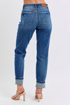 Judy Blue Mid-Rise Boyfriend Vintage Wash Jeans w/Cuff