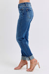 Judy Blue Mid-Rise Boyfriend Vintage Wash Jeans w/Cuff