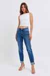 Judy Blue Mid-Rise Boyfriend Vintage Wash Jeans w/Cuff