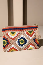 Hibiscus Handmade Crochet Tile Pouch