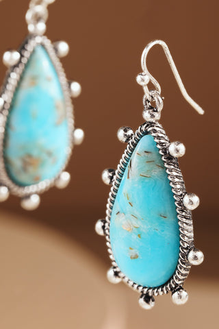 Western Teardrop Hand Stone Earrings