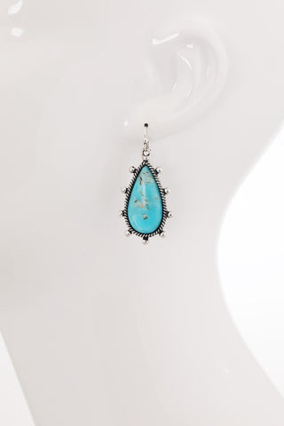 Western Teardrop Hand Stone Earrings