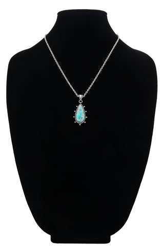 Western Ball Hand Stone Teardrop Necklace