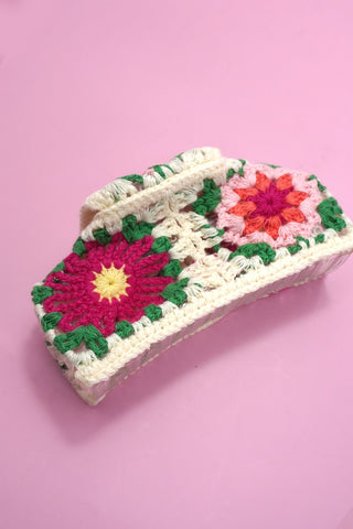 Jumbo Handmade Crochet Floral Hair Claw Clips