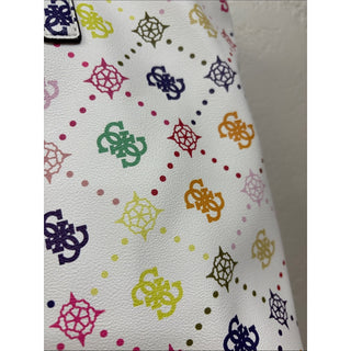 Guess White Tote with Multicolor Logo Print
