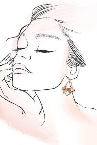 Clover Teardrop Charm Earrings