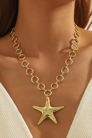Puffy Star Chunky Chain Statement Necklace
