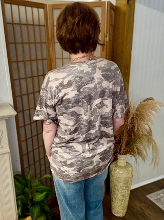 Green Camo Slouchy Tee